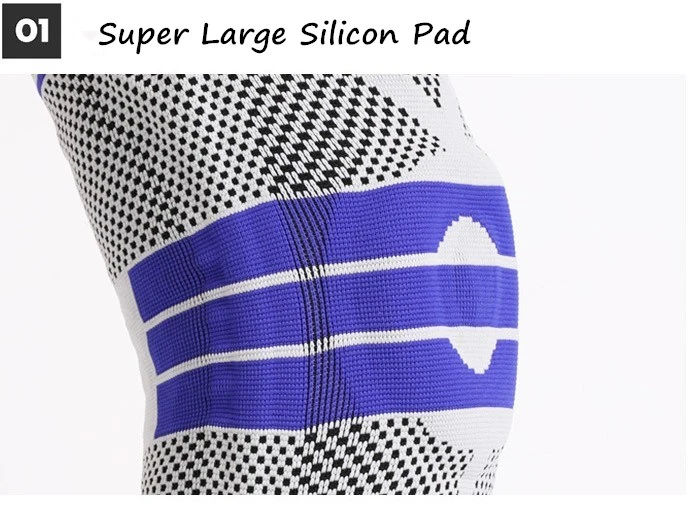 Adjustable Silicon Knee Pad Sports Protection Nylon Knee Support