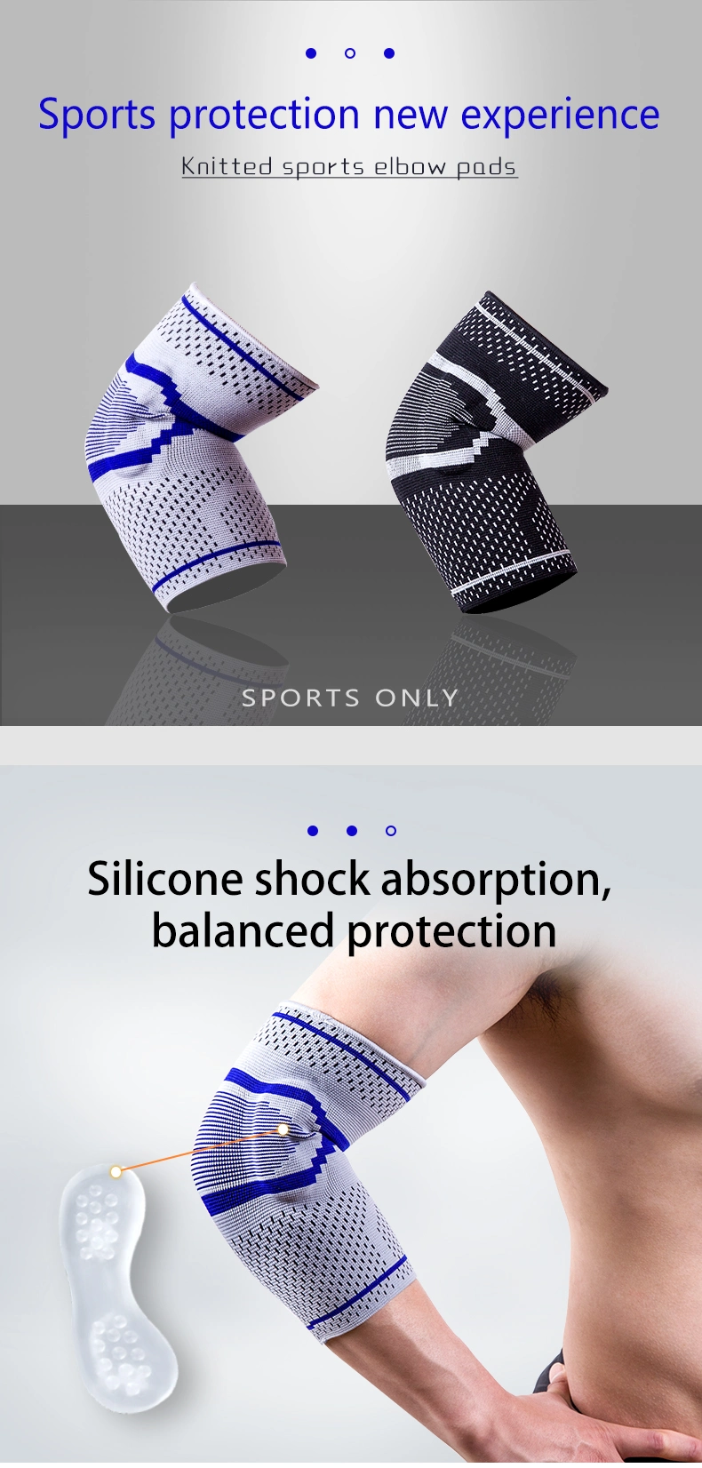 4018# High Quality Wholesale Elbow Brace Compression Sleeve Elastic Elbow Pad