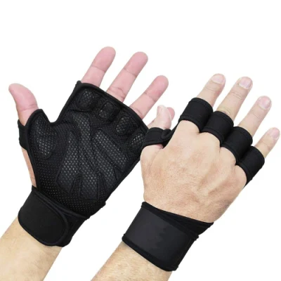 Wyz19643 Guanti da allenamento per sollevamento pesi con supporto per le mani con polsiere integrate per uomo donna unisex ideali per palestra fitness cross training