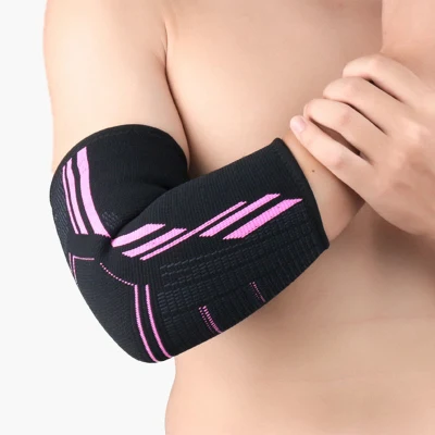 Supporto per gomito per braccio da tennis a compressione in nylon, materiale traspirante antiscivolo, manica colorata per gomito del braccio