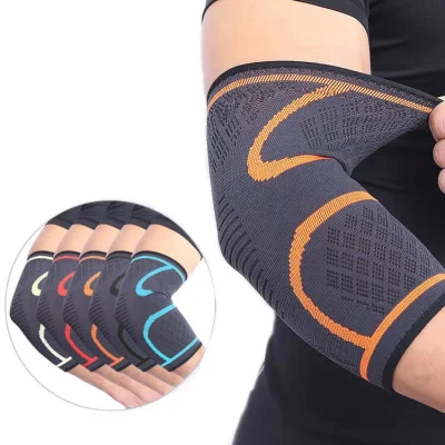 Manicotto di protezione del braccio con gomitiere a compressione elastica a compressione